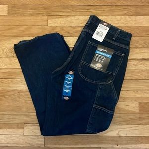 Dickies Relaxed Fit Heavyweight Carpenter Jeans, Rinsed Indigo Blue (RNB), 34x30